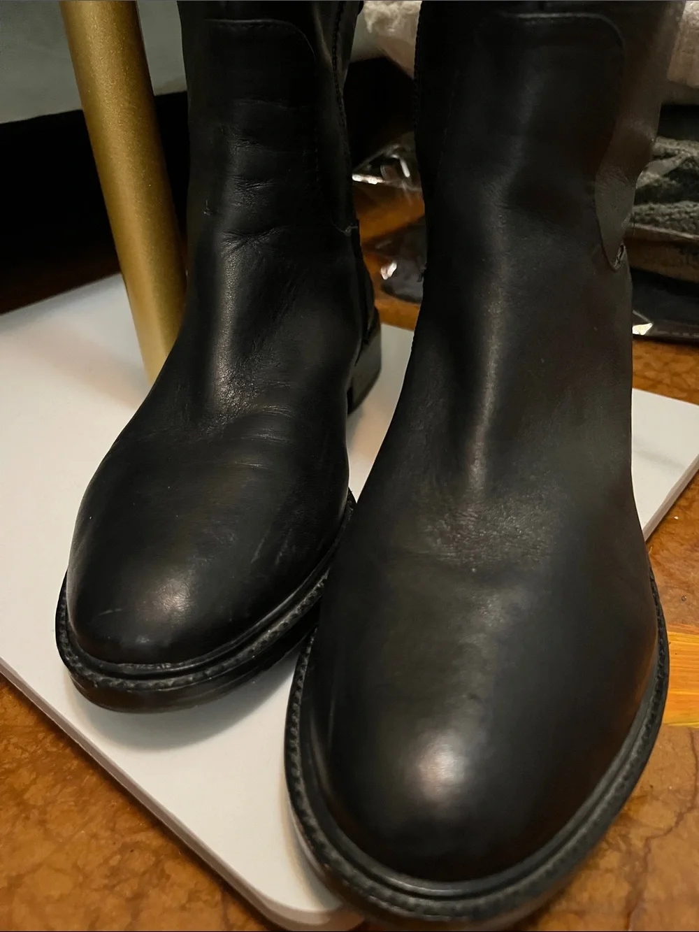 Gianni Bini Black Over-the-Knee Boots with Embroidered Detail Sz US6.5 Womens
